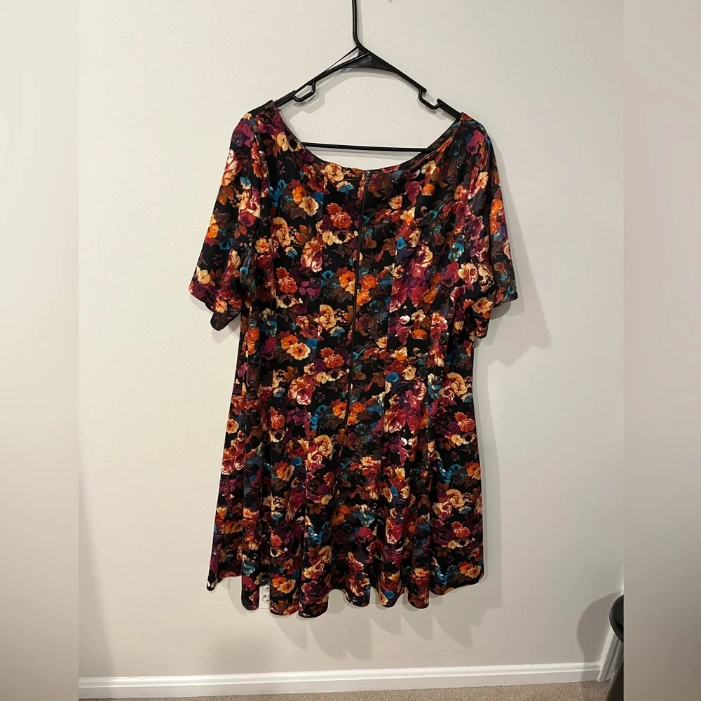 Cottagecore Boho Multicolor Floral Midi Scuba Dress by Gabbye Skye - Size 20 - Picture 3 of 6